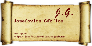 Josefovits Gálos névjegykártya